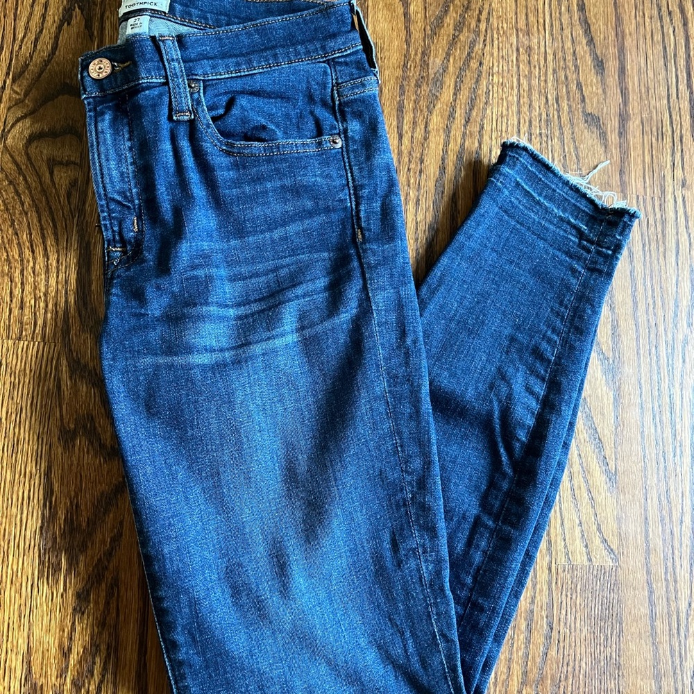 J. Crew Toothpick distressed ripped skinny jeans